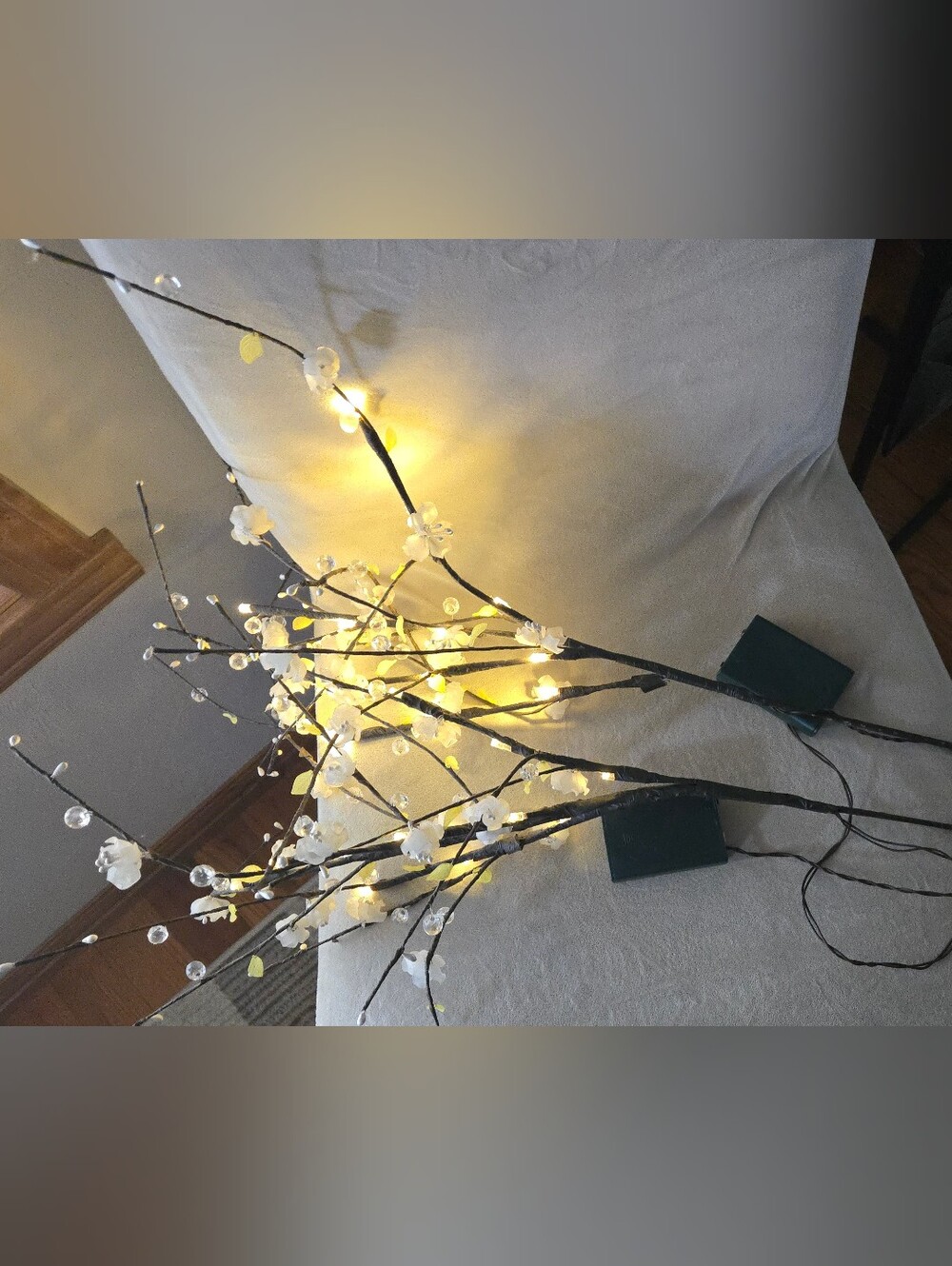 LED Blossom Branch Accent Lights - White and Yellow Set Of 2